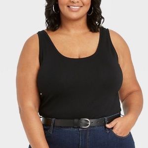 Black Scoop Neck Tank, Layering, Ava & Viv